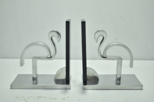 Juego de Sujetalibros Decorativos de Metal con Forma de Flamenco de la Mejor Calidad, con Base Resistente, para Decoración de Estanterías en el Hogar u Oficina, en Venta - Product Image 2