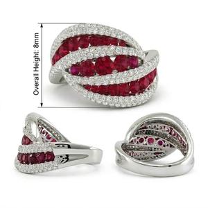 Anillos de Rubelita en Oro Blanco Sólido de 18k de Alta Calidad, Diseño Clásico Único, Excelente Acabado, para Compromiso - Product Image 6