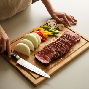 Tabla de Cortar de Madera Gruesa para Preparación de Alimentos en la Cocina, Tabla Natural Resistente para Rebanar, Picar y Servir, Uso en el Hogar y Hoteles - Product Image 3