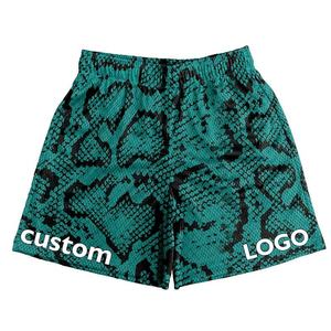 Pantalones Deportivos Personalizados de Alta Calidad con Estampado de Serpiente, Pantalones Cortos de Malla Sublimados para Hombre con Bolsillos - Product Image 4