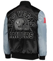 Veste bomber en satin pour homme personnalisée, Las Vegas Old High School, années 90, Raiders, veste de sport personnalisée, lettre de l'université, style stand, hiver