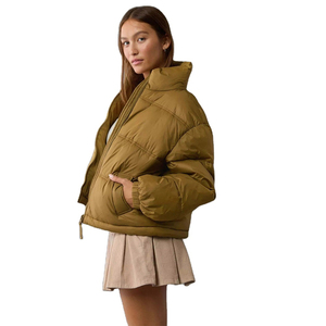 Women <b>Jackets</b> Custom OEM Printed <b>Cropped</b> <b>Puffer</b> <b>Jacket</b> for Women Customized Logo Casual Winter for Women With Pockets - Product Image 6