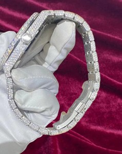 Montre Homme Tendance 2026 ETA, Montre-Bracelet à Quartz Entièrement Sertie de Diamants, Style Hip-Hop Bling Bling, Bijou Fleur - Product Image 3