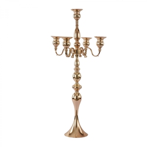 Tall Silver <b>Floor</b> <b>Standing</b> Metal 5 Arm Candelabra Centerpiece Taper <b>Candle</b> <b>Holder</b> for Wedding Event Hotel Decor Wholesale - Product Image 6
