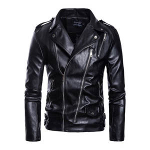 Chaqueta Formal de Cuero PU para Hombre con Logotipo Personalizado en la Parte Delantera, Impermeable, Resistente al Viento, con Cierre, Corte Ajustado - Product Image 1