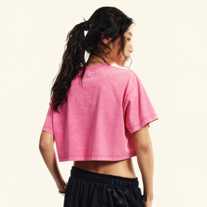 Women's Cropped Oversized T <b>Shirts</b> Boxy Cropped T-<b>Shirt</b> Heavyweight Cotton High Quality Drop Shoulder Blank Mens Streetwear - Product Image 5