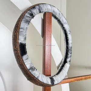 Nuevos accesorios populares para el interior del coche, decoración y cubierta de protección para volante de cuero mecanizado a mano, pieles de vaca genuinas - Product Image 6