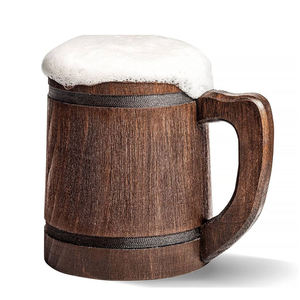 Handmade Wooden <b>Drink</b> Holder Vintage Design Eco-Friendly CE Certified Handgrip Lid Outdoor Camping Travel Home Use - Product Image 2
