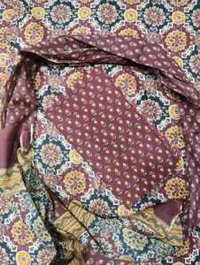 Ensemble de vêtements de fête pour femmes, style ethnique indien, en coton pur non coupé, imprimé à la main, avec dupatta - Product Image 2