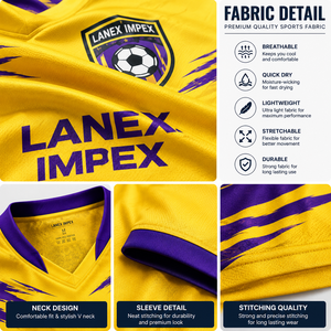 Ensemble de maillots de football personnalisés en gros pour hommes et garçons, tenue de sport d'équipe, maillot à manches courtes et short, kit de sublimation - Product Image 5