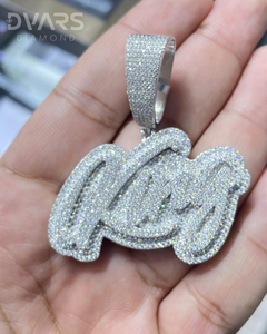 Pendentif personnalisé en moissanite avec lettre royale, bijoux hip-hop, logo ou nom personnalisé, en argent sterling 925, pendentif de luxe - Product Image 6