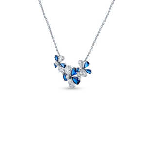 Collar Floral de Zafiro y Diamante en Oro Amarillo de 14K - Product Image 4