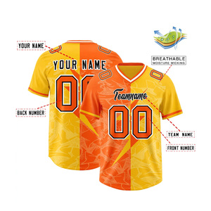 Custom Full Sublimation <b>Baseball</b> Training Jersey Abstract Pattern Men Youth Team Match Wear Scalloped Hem Sports Shirt - Product Image 3