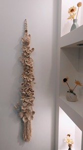 Floral White Macrame Wall Hanging Perfect For Living Room Bedroom And Elegant Home <b>Decor</b> With Multiple Uses From India - Product Image 2