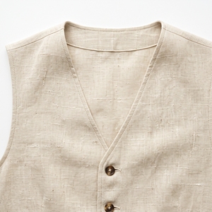 Men's Summer <b>Linen</b> <b>Vest</b> <b>Top</b> Breathable Casual Sleeveless <b>Top</b> OEM ODM Wholesale Factory Private Label Low MOQ - Product Image 6