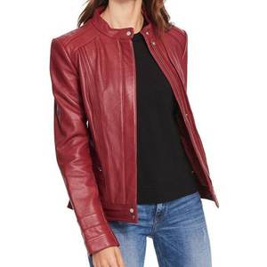 Nouvelles demandes, logo personnalisé, vestes rouges pour femmes, veste vintage pour l'hiver, manteaux en cuir élégants, veste bomber en fourrure véritable, streetwear - Product Image 1