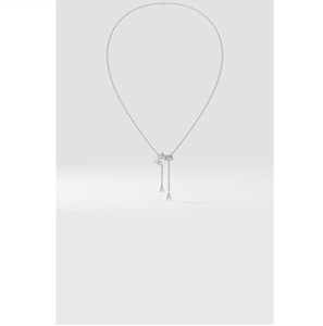Collar con Colgante Solitario de Plata de Ley 925 con 2 Piedras, Diamantes Cultivados en Laboratorio y Naturales, Collar para Mujer, Regalo para Boda - Product Image 3