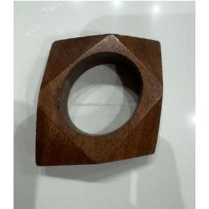 Bold Engraved <b>Wooden</b> <b>Napkin</b> <b>Rings</b> Round Grooved Holders for Stylish Table Settings for Farmhouse Dining Weddings and Parties - Product Image 6