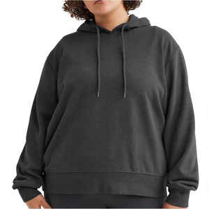 Sudadera con Capucha para Hombre, Talla Grande, Oversize, Color Negro Carbón, Forro Polar de Algodón, Transpirable, Estilo Casual Urbano - Product Image 1