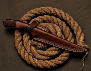 Couteau à filet en acier Damas fait main, manche en bois, étui en cuir, survie en extérieur, vente en gros, couteaux Tracker, Pasha Enterprises - Product Image 6