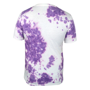 Camiseta Tie Dye para Hombre, Manga Corta, Cuello Redondo, Informal, Tejida, con Patrón Morado y Blanco, Corte Regular - Product Image 5