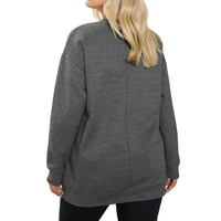 Sudadera de Talla Grande para Mujer, Transpirable, con Lentejuelas en Forma de Corazón, Cómoda, de Poliéster/Algodón, Manga Larga, Cuello Redondo