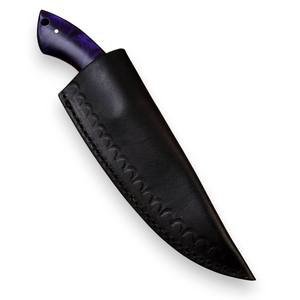 Couteau à Découper en Acier Damas Fait Main en Gros, Manche en Résine Violette, Couteau à Lame Fixe EDC pour la Chasse et l'Extérieur, Fabricant - Product Image 6