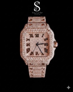 Reloj de Lujo para Hombre, Colección Hip Hop, Acero Inoxidable, Movimiento Automático, Diamantes VVS Moissanite, Diamantes Blancos Brillantes - Product Image 1