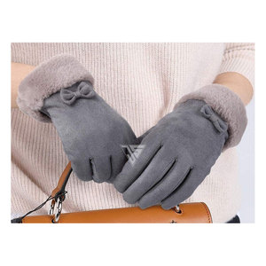Nouveauté 2026 : Gants en Laine Personnalisables pour Femme, Décoration Nœud Papillon, Poignets Moelleux, Doublure Fourrure – Gants d'Hiver Chauds en Promotion - Product Image 2