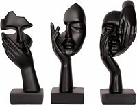 Meilleure vente nouveauté et création Dawbun pièce penseur Statue noir décor à la maison abstrait visage Sculpture par Ambiance Lifestyle.