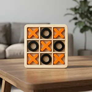 Jeu de Tic Tac Toe en bois pour enfants et adultes, jeu de société classique XO, jouet éducatif pour la famille, jeu de table amusant pour les voyages - Product Image 6