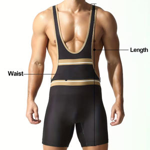 Five B Men Wrestling Singlet Fitted Spandex <b>Polyester</b> Stretch Seamless Plain Dyed Boxing Sports Apparel Adult Size Fitting <b>Shirt</b> - Product Image 6