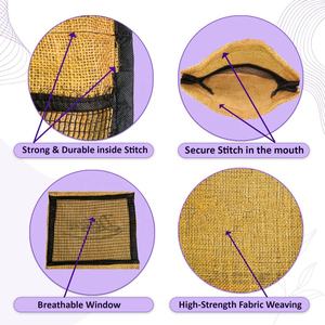 Premium Natural <b>Jute</b> Mesh Drawstring Bag 32*22 cm Reusable Breathable <b>Sack</b> with Strong Stitch Durable Storage Design Up to 2 kg - Product Image 3