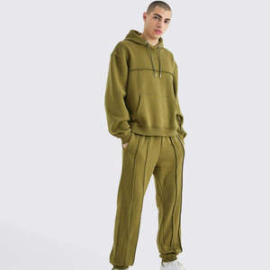 <b>Men</b> Heavyweight Fleece Tracksuit Oversized <b>Hoodie</b> and Jogger Set Streetwear Custom Bulk Wholesale - Product Image 1