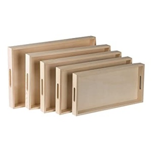 Plateau en bois de la meilleure qualité avec poignée en métal, plateau de rangement sur mesure pour cuisine, maison, hôtel, table, service de repas - Product Image 3
