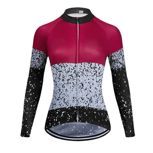 Maillot de cyclisme à manches longues avec fermeture éclair intégrale, rayures diagonales turquoise, en Spandex et Polyester, séchage rapide, performance sportive pour le vélo - Product Image 4