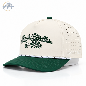 Casquette de golf personnalisée découpée au laser, vente en gros, casquette respirante à 6 panneaux avec logo en patch de caoutchouc, fabricant Vietnam OEM ODM, usine de casquettes - Product Image 1