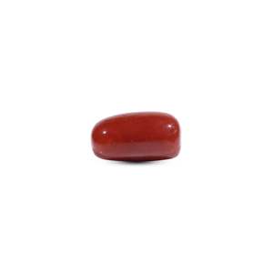 Synthetic Red Coral Oval Cabochon 9.4 Carat Loose Gemstone for Fine Jewelry - Product Image 3