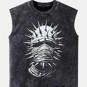 Camiseta de Hombre Personalizada, 100% Algodón, Ecológica, Transpirable, Estilo Vintage, Corte Regular, Impresión DTG, Sin Mangas - Product Image 1