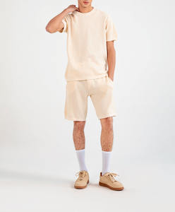 Nouveau design T-shirts pour hommes à manches courtes en coton et polyester, vente en gros OEM, coupe décontractée, tricotage, col rond beige - Product Image 5