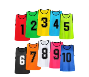 Chaleco de entrenamiento de fútbol de malla de nailon, petos personalizados con sublimación, conjunto de práctica para equipos infantiles, estilo con nombre, top - Product Image 5