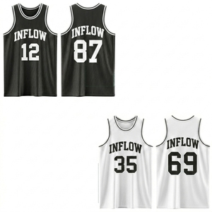 Camiseta de Baloncesto Personalizada Transpirable con Cuello Redondo, Sin Mangas, Malla 100% Poliéster, Unisex para Adultos, Nombre del Equipo y Números Impresos por Sublimación - Product Image 4