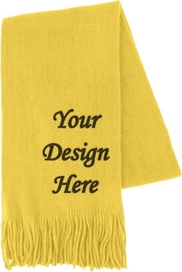 Custom Embroidered Acrylic Scarf Long Solid Color Women's Winter Warm Knitted Scarf Reversible Color Blocking Acrylic Scarf - Product Image 5