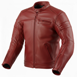 Blouson en cuir vintage pour homme, style motard, chaud, avec doublure polaire, collection printemps-automne, tendance - Product Image 2