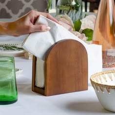 Handcrafted Eco-Friendly Durable Rectangle <b>Tree</b> Life Mango Wood Napkin Holder Tissue <b>Stand</b> for Dining Table Home Restaurant Use - Product Image 3