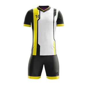 Ensemble de football Maillot de football Dernière conception Vêtements de football pour adultes avec logo personnalisé Confortable et doux Couleur unie Manches courtes Col en V - Product Image 1