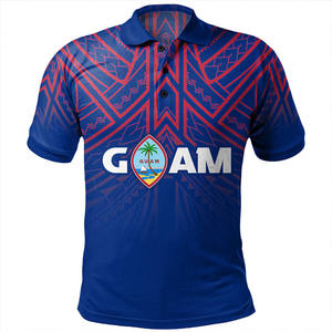 Guam Polynesian Men's Short Sleeve Polo Shirt With Floral Pattern Sublimation Print Breathable Regular Fit Casual Wear - Product Image 3