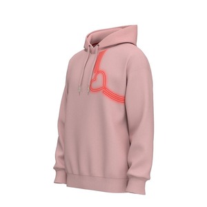 <b>Pink</b> Hooded <b>Sweatshirt</b> Unisex Regular Fit Cotton French Terry Casual Winter Streetwear Front Logo - Product Image 1