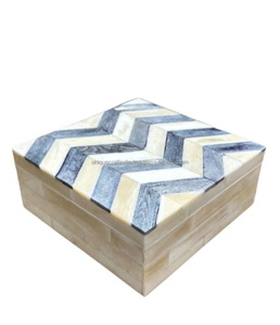 Caja de Recuerdos de Cuerno de Búfalo Ecológica y de Lujo Moderna, con Incrustaciones Intrincadas de Cuerno Animal, Pulida, Cuadrada, Clásica, para Guardar Joyas - Product Image 3