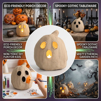 Matériel de peinture biodégradable DIY, figurine fantôme d'Halloween, centre de table, artisanat en pulpe de papier, citrouille